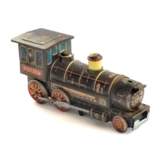 Locomotive en tôle lithographiée HWN Western vue de trois quarts avant