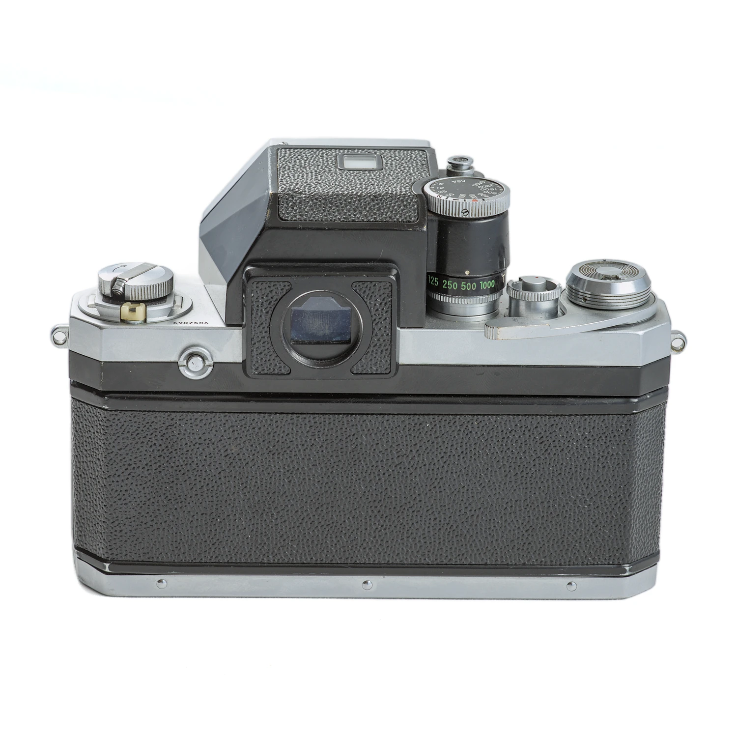 Vue arrière du Nikon F et de son viseur Photomic