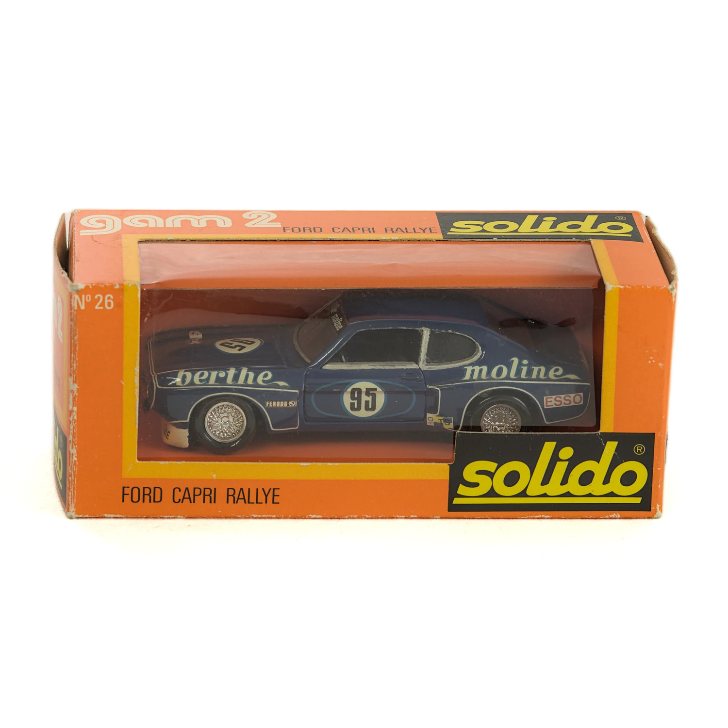 Voiture miniature Solido Ford Capri Rallye dans sa boîte d