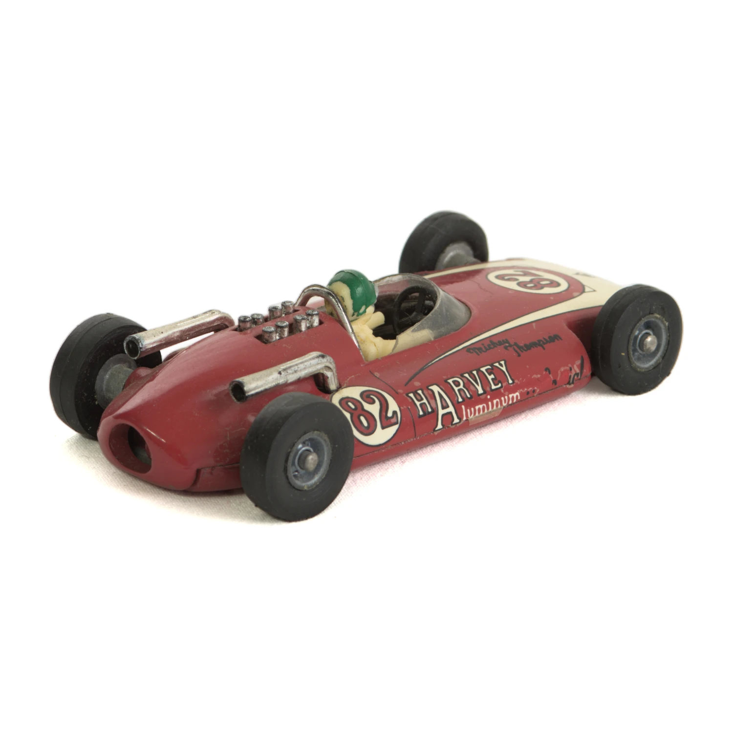 Miniature Solido 1/43 Harvey Indianapolis avec pilote casque vert vue de profil