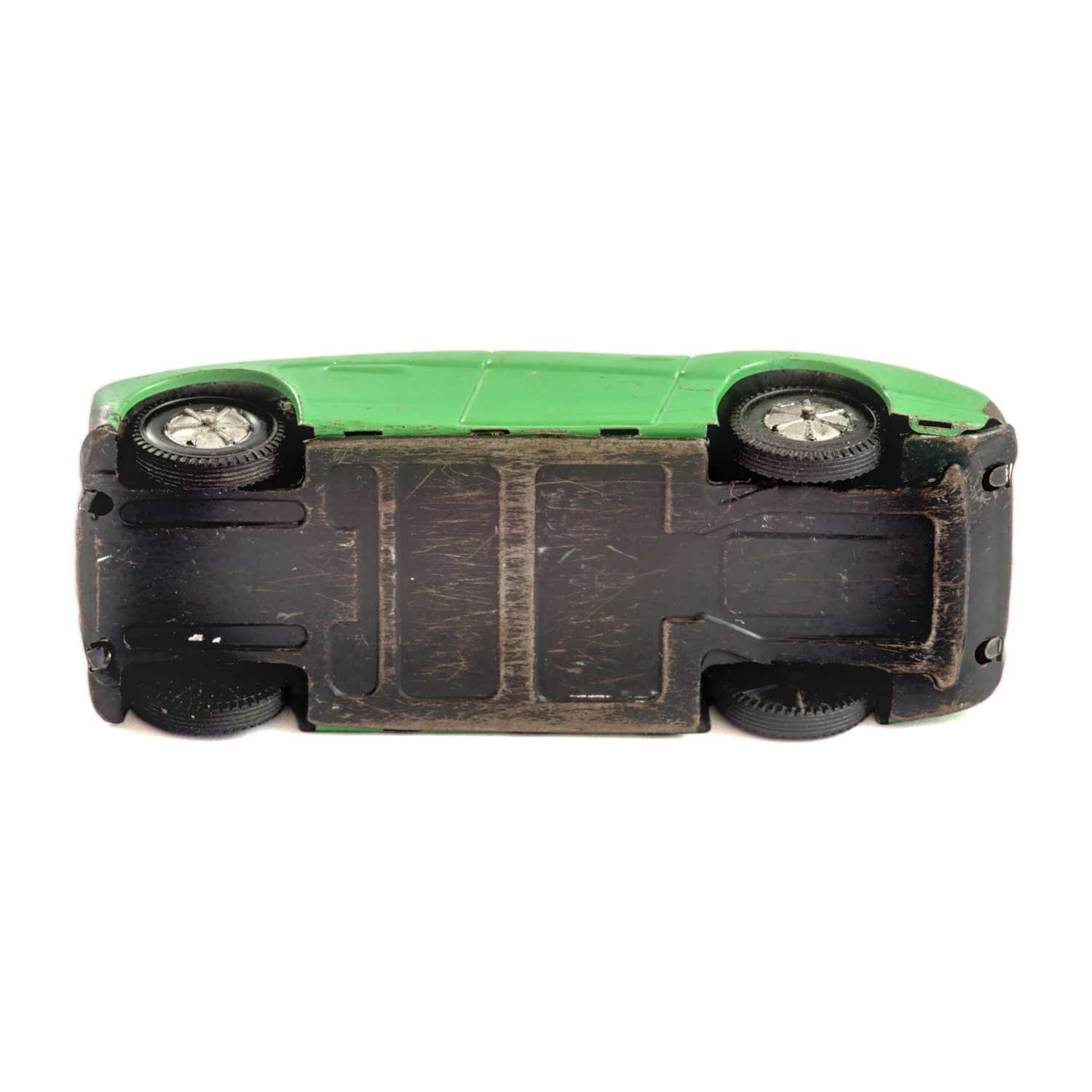 Voiture de course ancienne Joustra en tôle verte avec le numéro 11