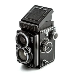 Appareil photo Rolleiflex Automat MX de face avec objectifs Carl Zeiss