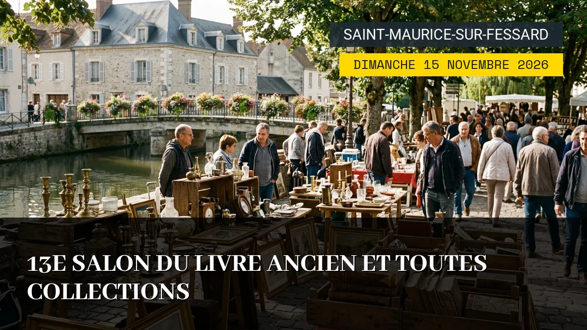 Affiche de l'événement : 13e Salon du Livre Ancien et Toutes Collections – Dimanche 15 Novembre 2026