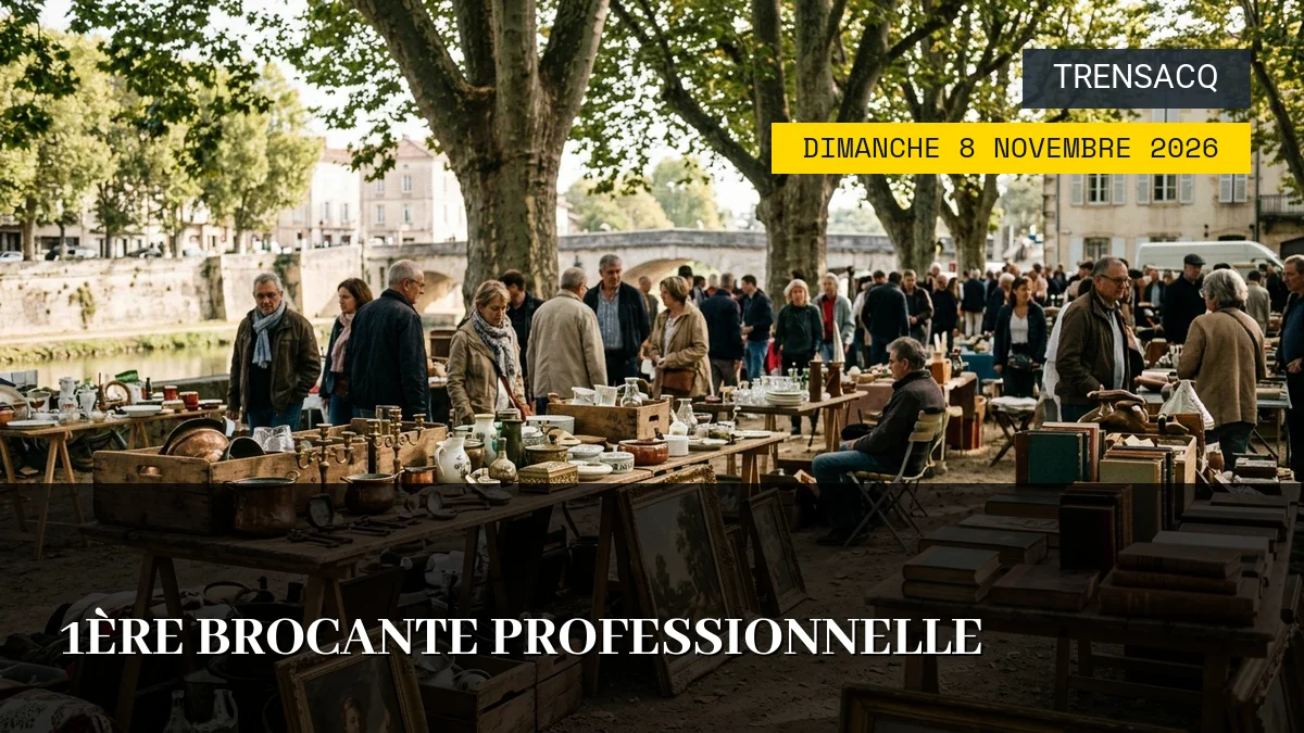 Affiche de l'événement : 1ère Brocante Professionnelle – Dimanche 8 Novembre 2026