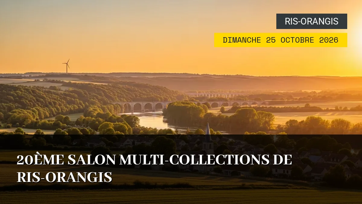 Affiche de l'événement : 20ème Salon Multi-Collections de Ris-Orangis – Dimanche 25 Octobre 2026