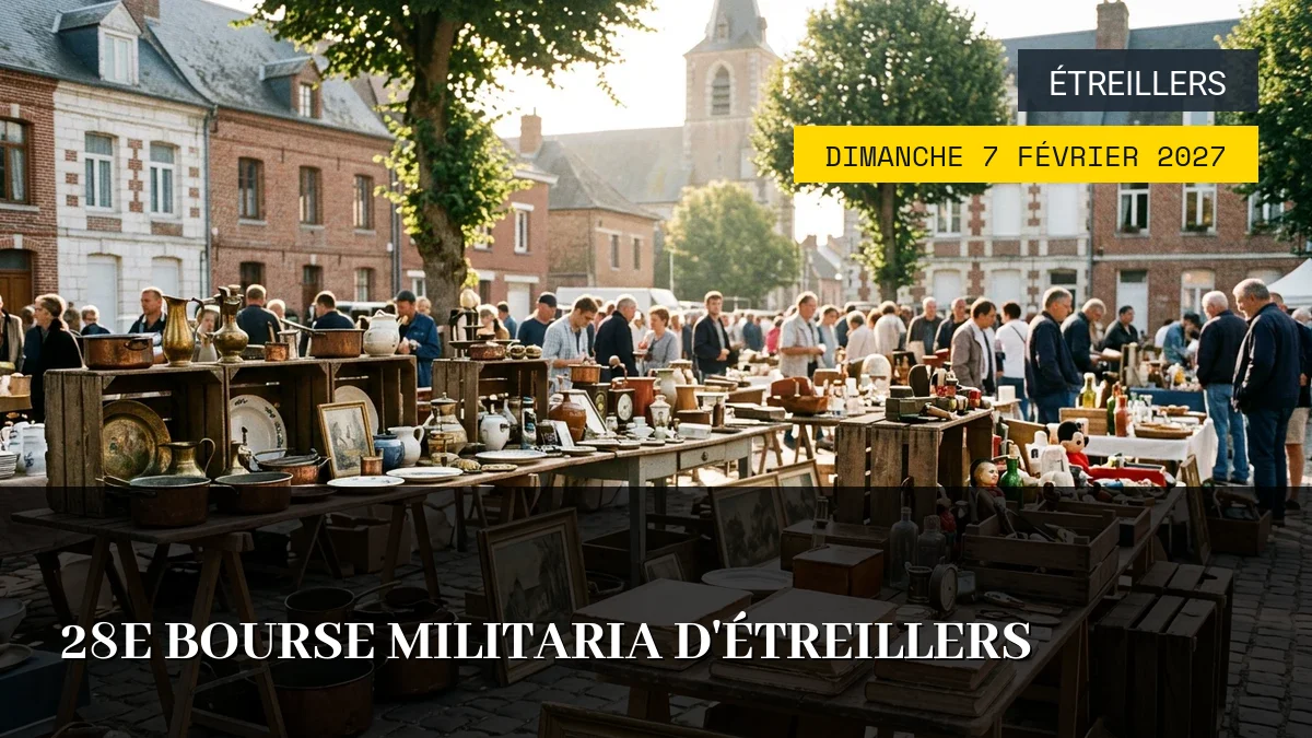 Affiche de l'événement : 28e Bourse Militaria d&rsquo;Étreillers – Dimanche 7 Février 2027