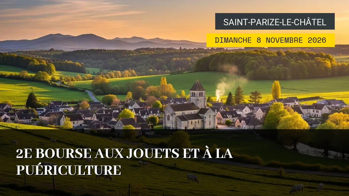 Affiche de l'événement : 2e Bourse aux jouets et à la puériculture – Dimanche 8 Novembre 2026