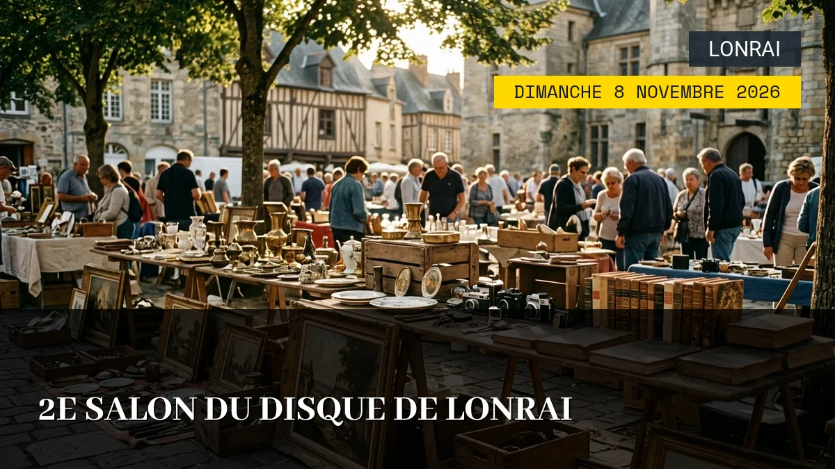 Affiche de l'événement : 2e Salon du Disque de Lonrai – Dimanche 8 Novembre 2026