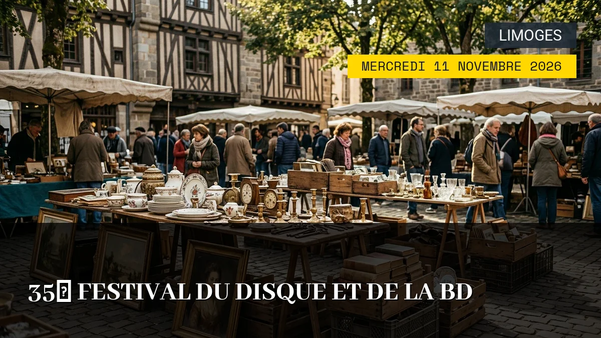 Affiche de l'événement : 35ᵉ Festival du Disque et de la BD – Mercredi 11 Novembre 2026
