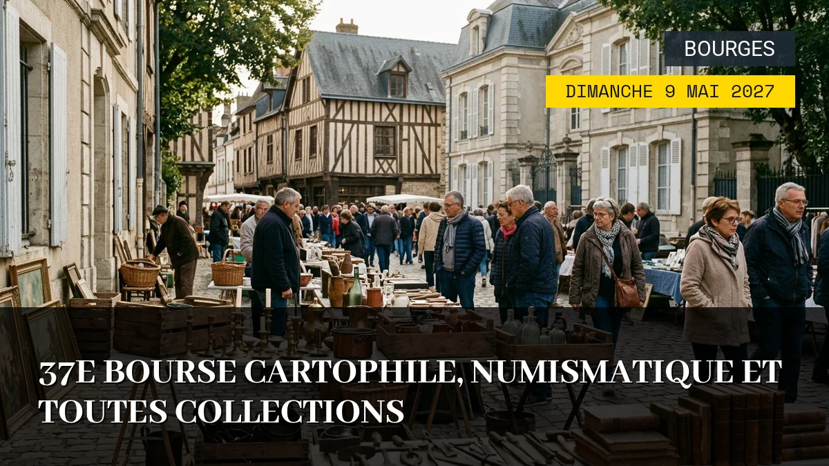 Affiche de l'événement : 37e Bourse cartophile, numismatique et toutes collections – Dimanche 9 Mai 2027
