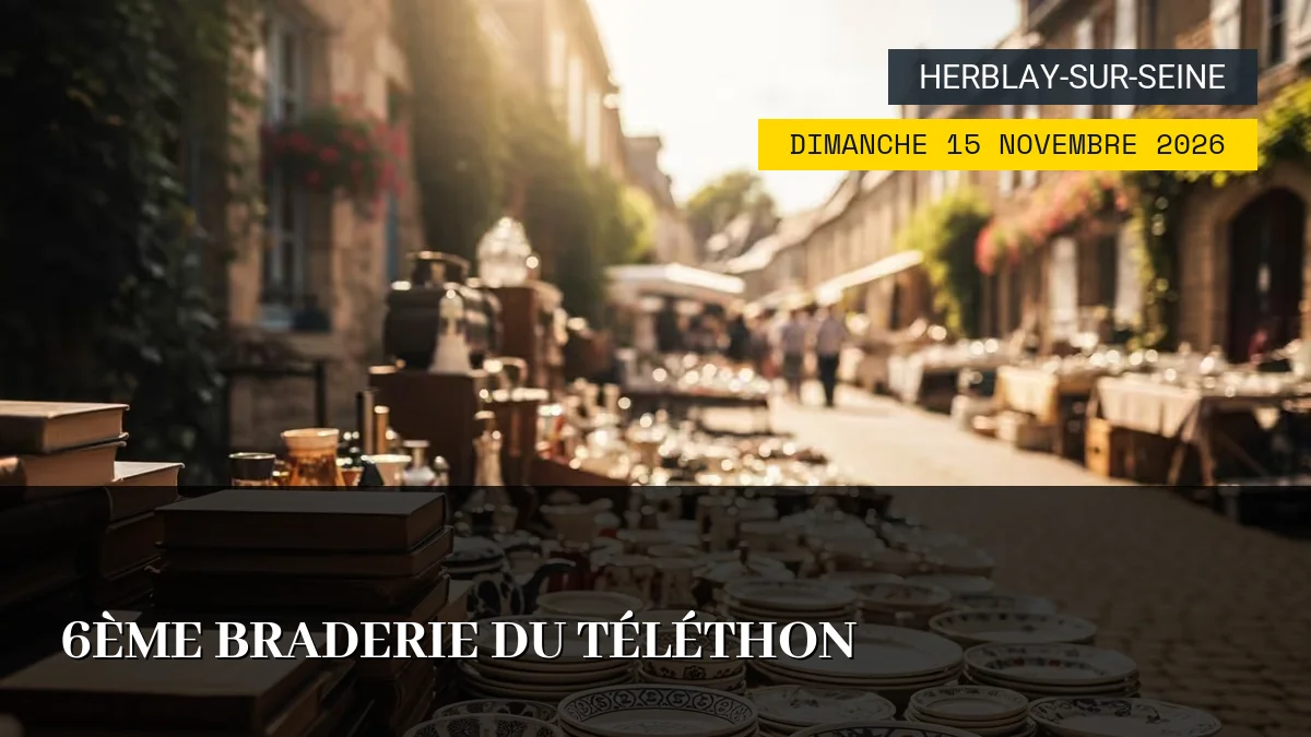 Affiche de l'événement : 6ème Braderie du Téléthon – Dimanche 15 Novembre 2026
