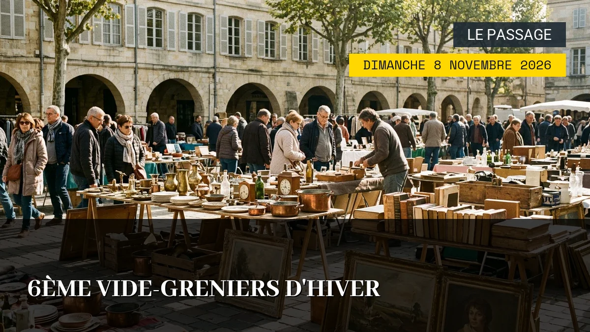 Affiche de l'événement : 6ème Vide-Greniers d&rsquo;Hiver – Dimanche 8 Novembre 2026