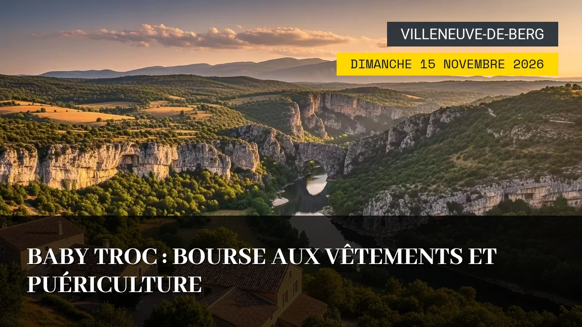 Affiche de l'événement : Baby Troc : Bourse aux vêtements et puériculture – Dimanche 15 Novembre 2026