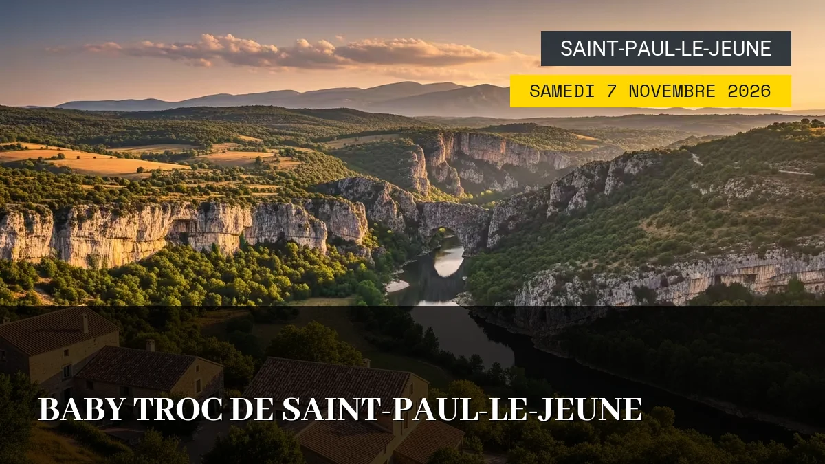 Affiche de l'événement : Baby Troc de Saint-Paul-le-Jeune – Samedi 7 Novembre 2026