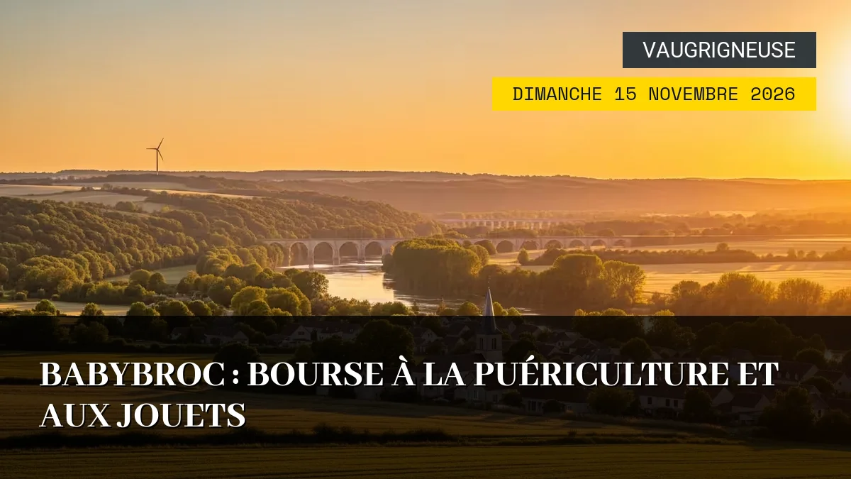 Affiche de l'événement : Babybroc : Bourse à la Puériculture et aux Jouets – Dimanche 15 Novembre 2026
