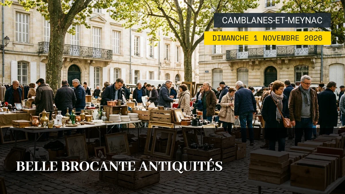 Affiche de l'événement : Belle Brocante Antiquités – Dimanche 1 Novembre 2026