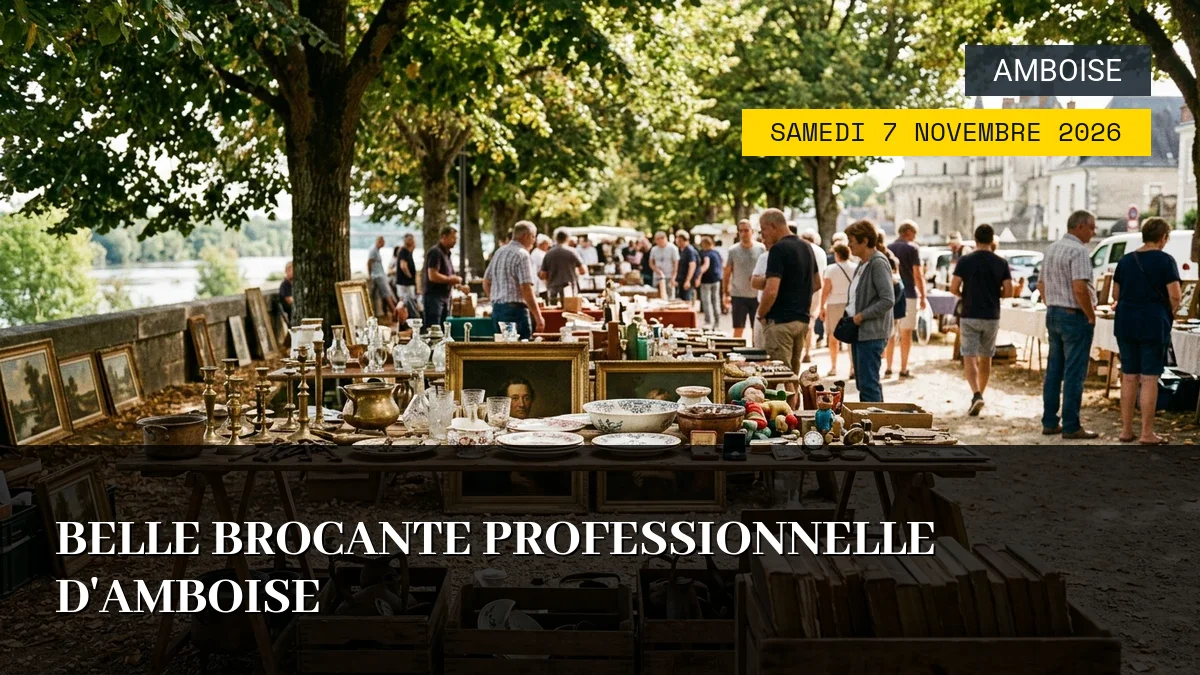 Affiche de l'événement : Belle Brocante Professionnelle d&rsquo;Amboise – Samedi 7 Novembre 2026