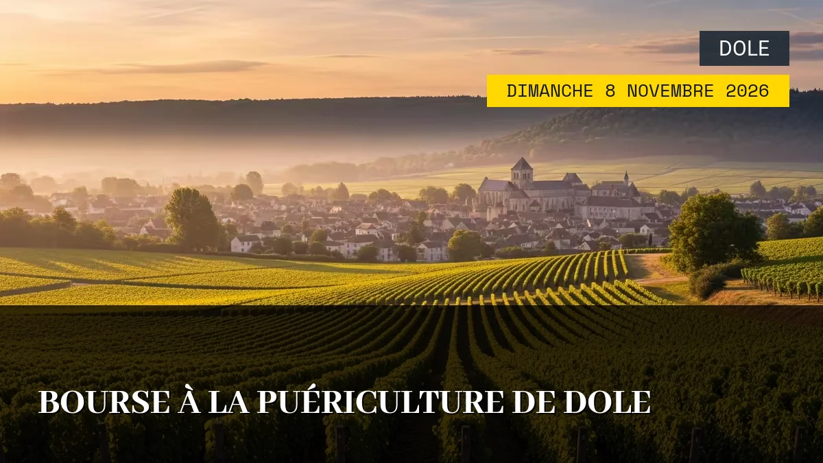 Affiche de l'événement : Bourse à la Puériculture de Dole – Dimanche 8 Novembre 2026