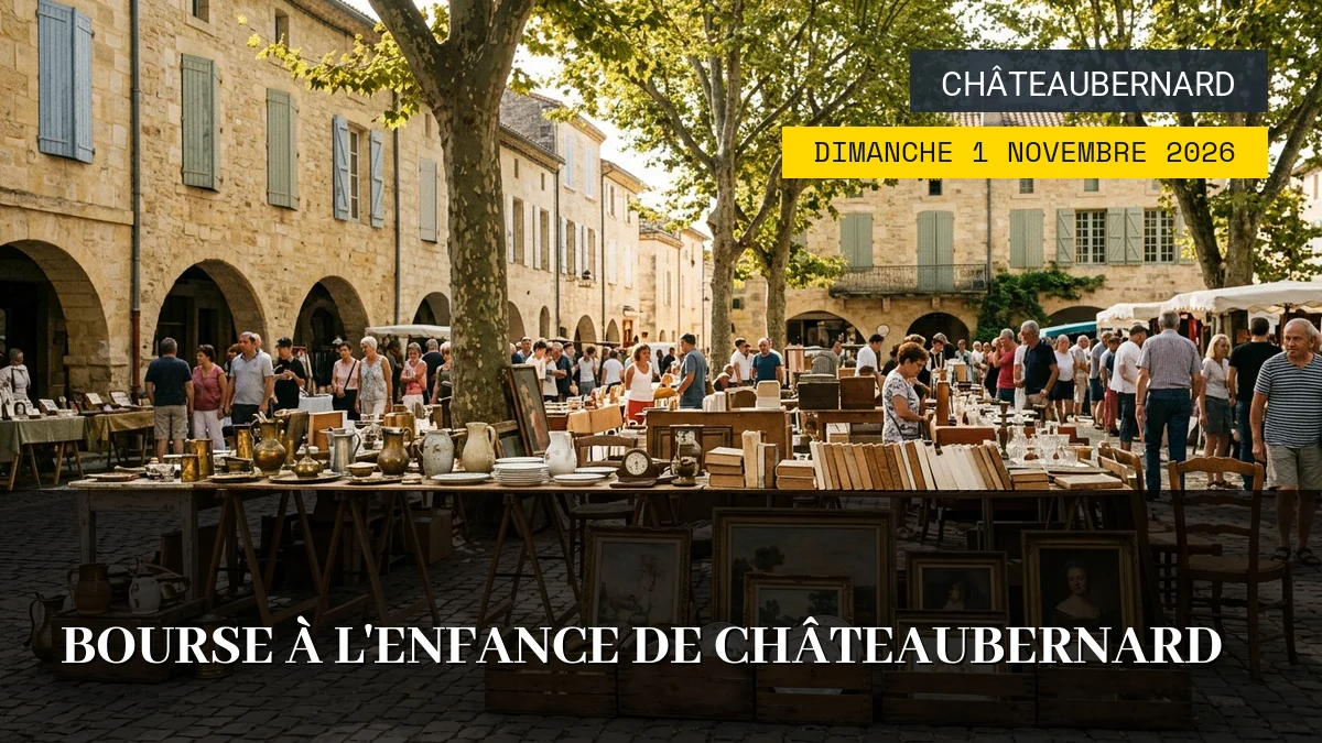 Affiche de l'événement : Bourse à l&rsquo;Enfance de Châteaubernard – Dimanche 1 Novembre 2026