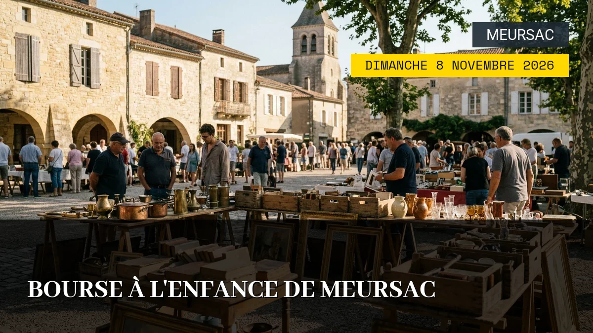 Affiche de l'événement : Bourse à l&rsquo;Enfance de Meursac – Dimanche 8 Novembre 2026