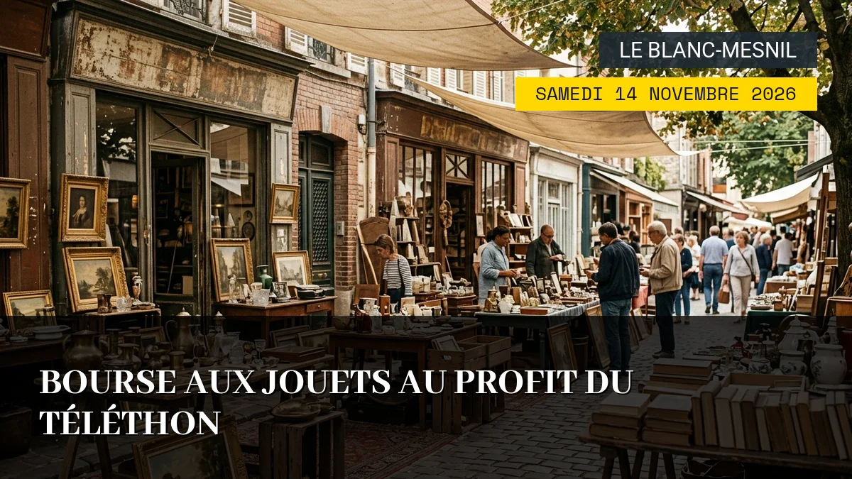 Affiche de l'événement : Bourse aux Jouets au profit du Téléthon – Samedi 14 Novembre 2026