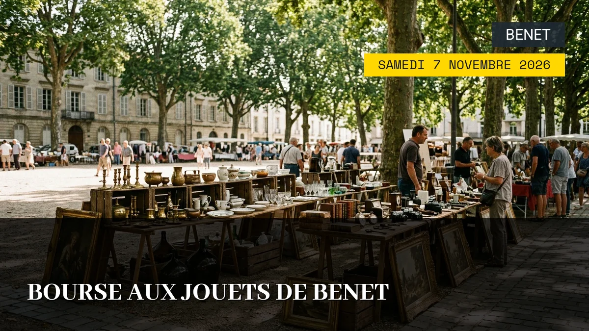 Affiche de l'événement : Bourse aux Jouets de Benet — Du Samedi 7 Novembre 2026 au Dimanche 8 Novembre 2026