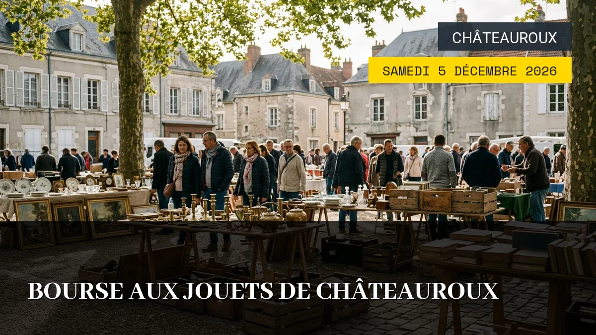 Affiche de l'événement : Bourse aux Jouets de Châteauroux – Samedi 5 Décembre 2026