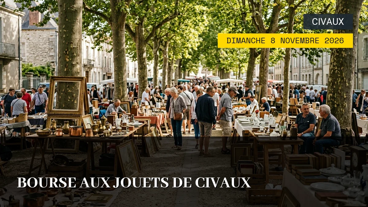 Affiche de l'événement : Bourse aux Jouets de Civaux – Dimanche 8 Novembre 2026