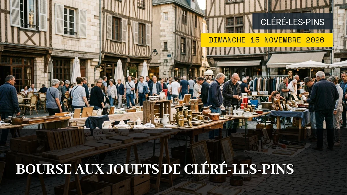 Affiche de l'événement : Bourse aux jouets de Cléré-les-Pins – Dimanche 15 Novembre 2026