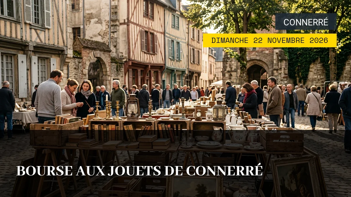 Affiche de l'événement : Bourse aux Jouets de Connerré – Dimanche 22 Novembre 2026