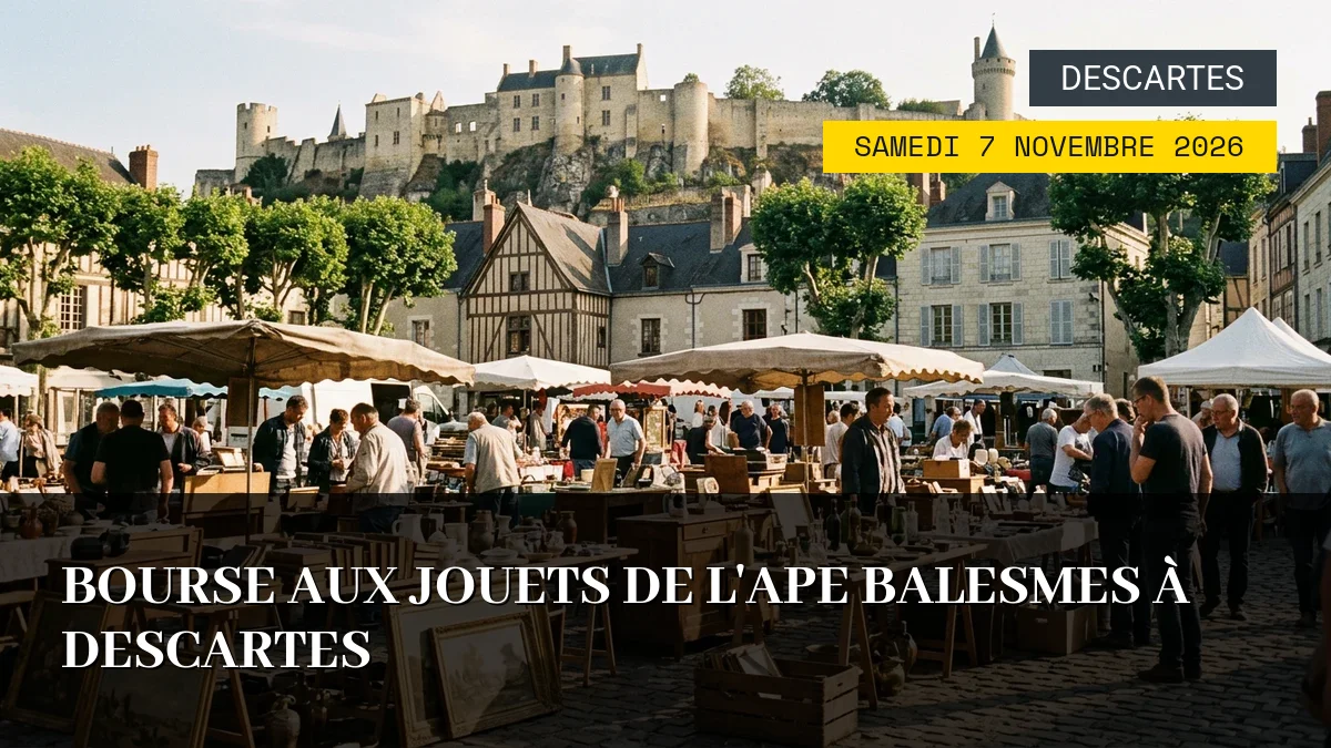 Affiche de l'événement : Bourse aux Jouets de l&rsquo;APE Balesmes à Descartes – Samedi 7 Novembre 2026