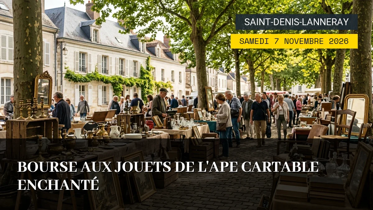 Affiche de l'événement : Bourse aux Jouets de l&rsquo;APE Cartable Enchanté – Samedi 7 Novembre 2026