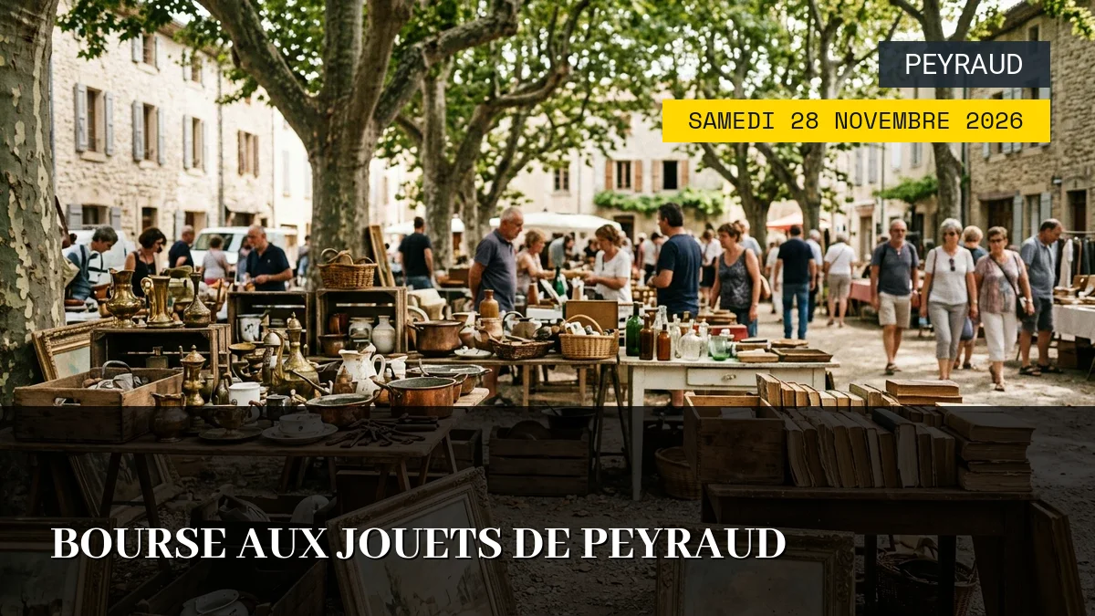 Affiche de l'événement : Bourse aux Jouets de Peyraud – Samedi 28 Novembre 2026
