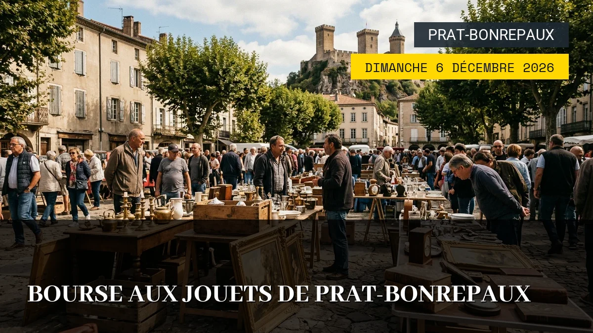 Affiche de l'événement : Bourse aux Jouets de Prat-Bonrepaux – Dimanche 6 Décembre 2026