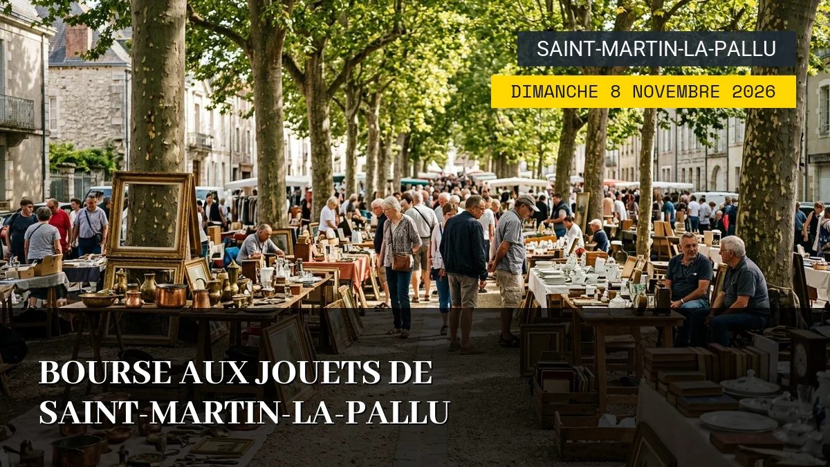 Affiche de l'événement : Bourse aux Jouets de Saint-Martin-la-Pallu – Dimanche 8 Novembre 2026