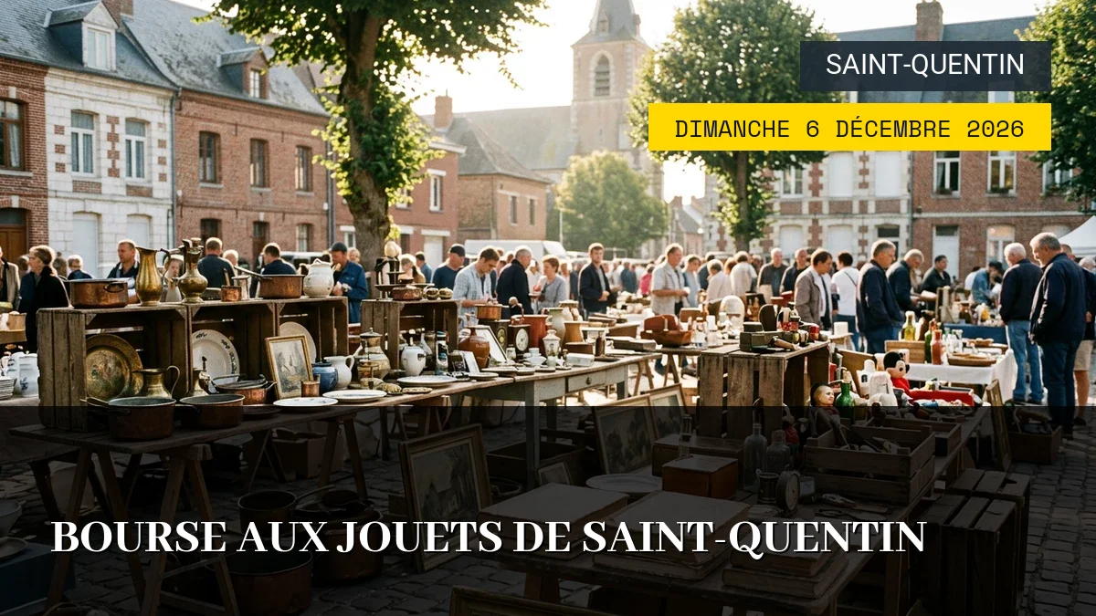 Affiche de l'événement : Bourse aux jouets de Saint-Quentin – Dimanche 6 Décembre 2026