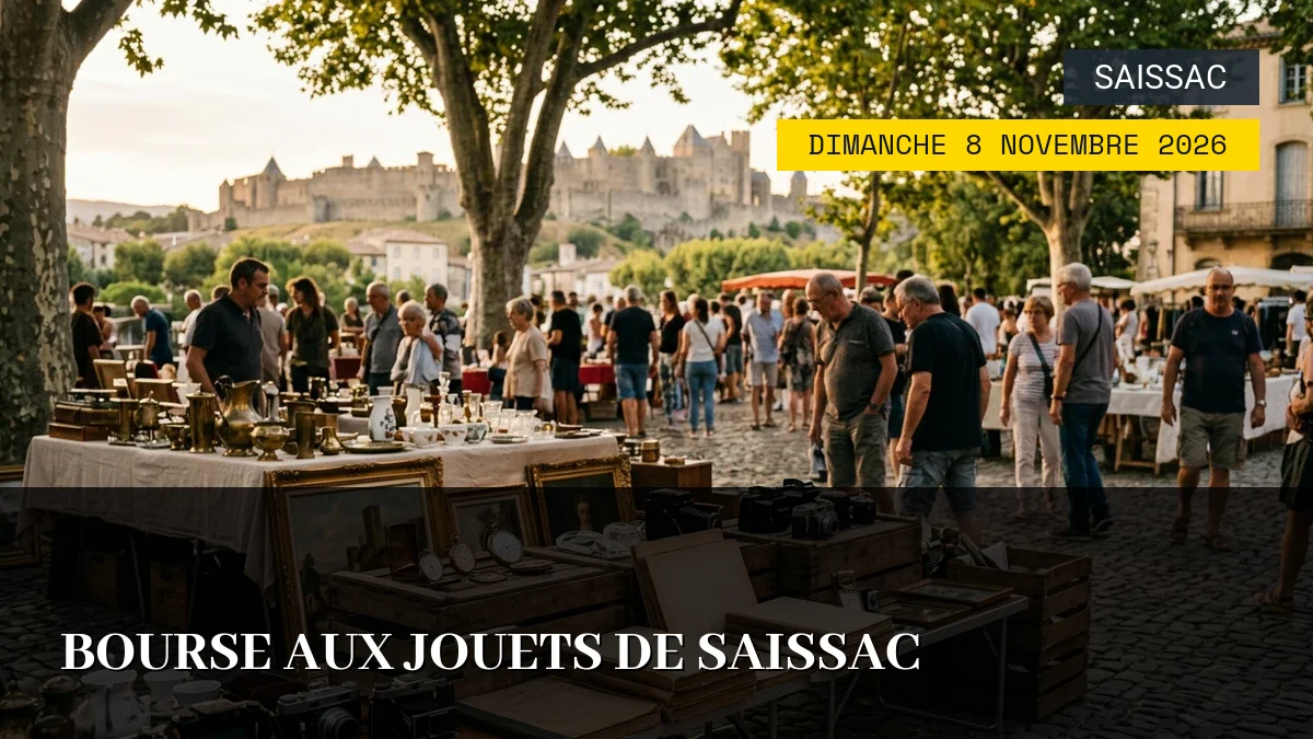 Affiche de l'événement : Bourse aux Jouets de Saissac – Dimanche 8 Novembre 2026