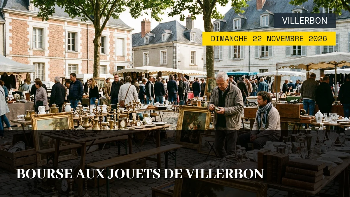Affiche de l'événement : Bourse aux jouets de Villerbon – Dimanche 22 Novembre 2026