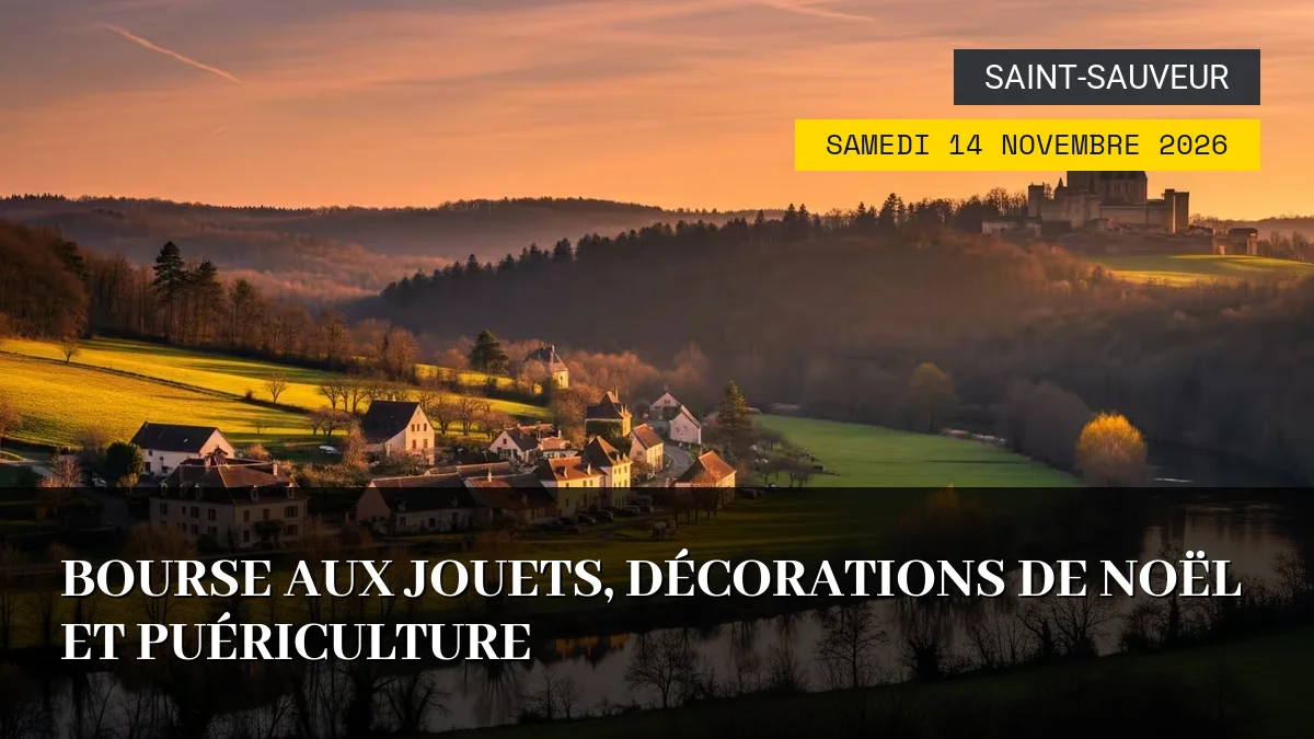 Affiche de l'événement : Bourse aux jouets, décorations de Noël et puériculture – Samedi 14 Novembre 2026