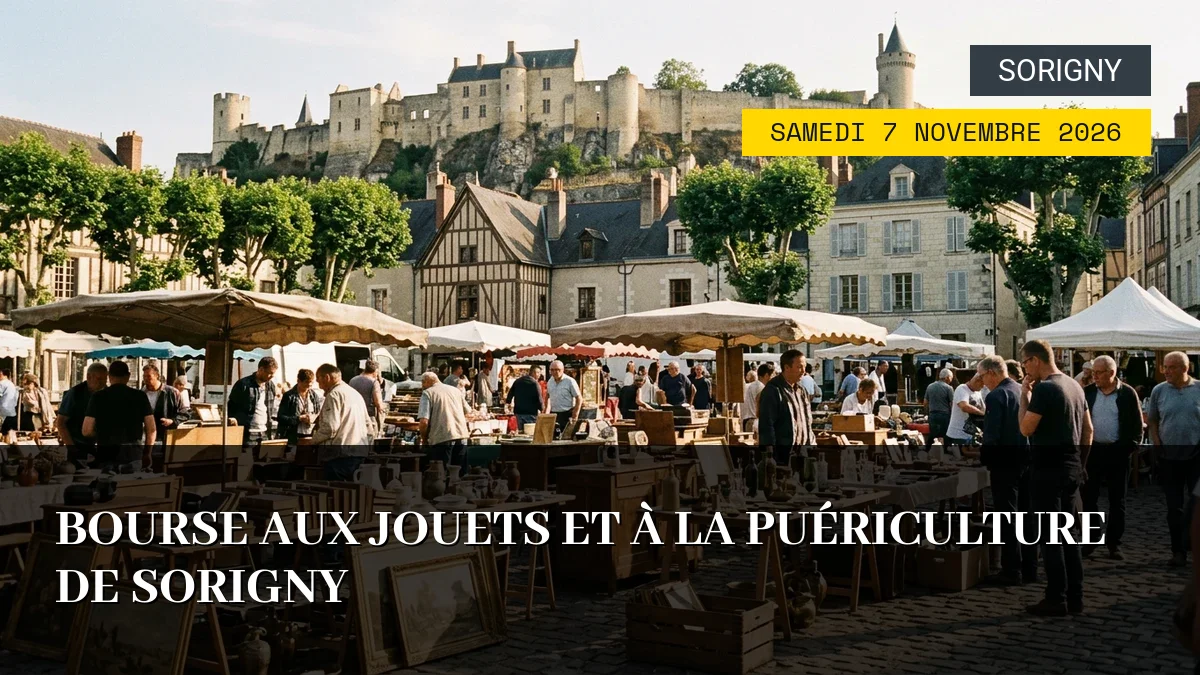 Affiche de l'événement : Bourse aux jouets et à la puériculture de Sorigny – Samedi 7 Novembre 2026