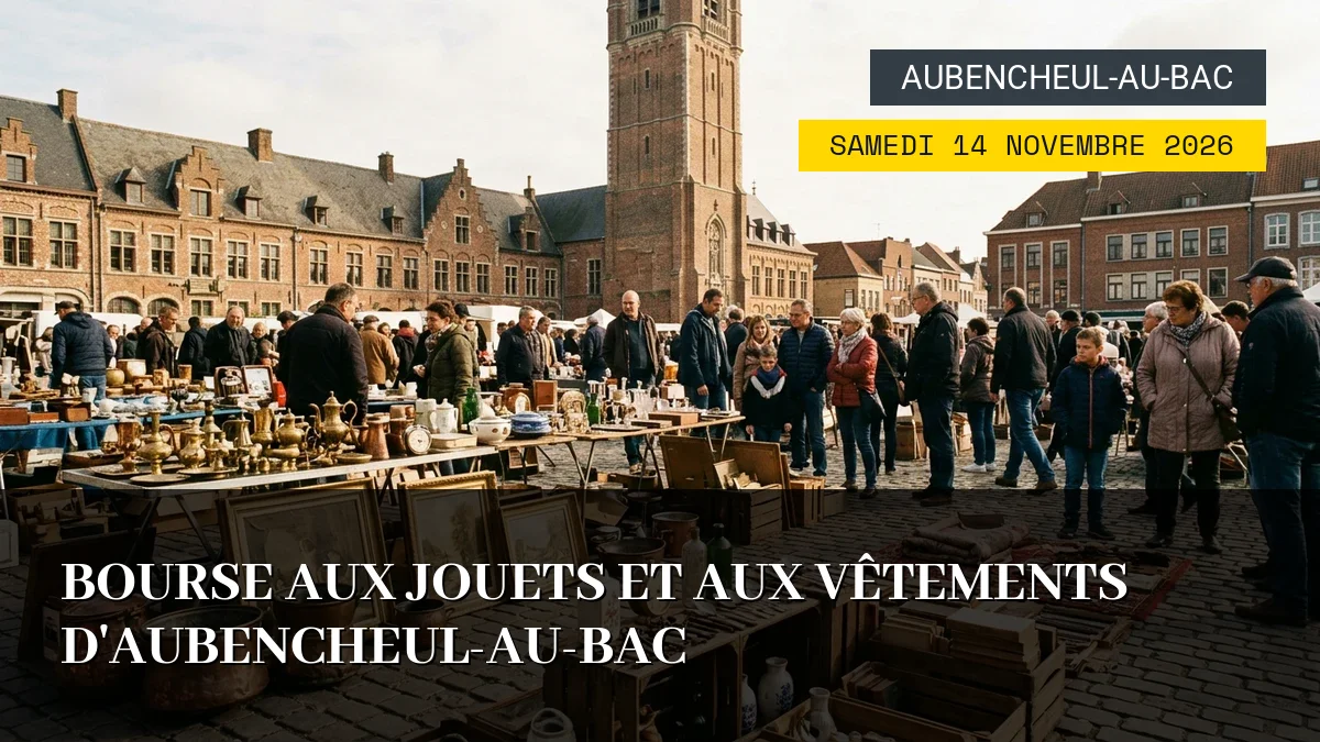 Affiche de l'événement : Bourse aux jouets et aux vêtements d&rsquo;Aubencheul-au-Bac – Samedi 14 Novembre 2026