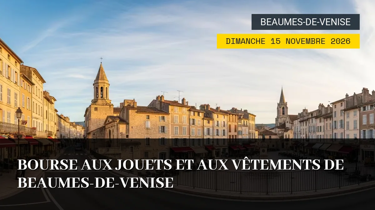 Affiche de l'événement : Bourse aux Jouets et aux Vêtements de Beaumes-de-Venise – Dimanche 15 Novembre 2026