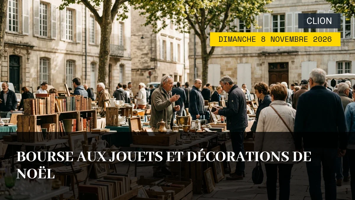 Affiche de l'événement : Bourse aux Jouets et Décorations de Noël – Dimanche 8 Novembre 2026