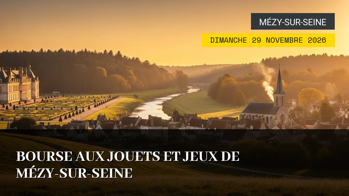 Affiche de l'événement : Bourse aux Jouets et Jeux de Mézy-sur-Seine – Dimanche 29 Novembre 2026