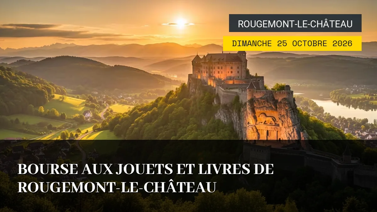 Affiche de l'événement : Bourse aux Jouets et Livres de Rougemont-le-Château – Dimanche 25 Octobre 2026