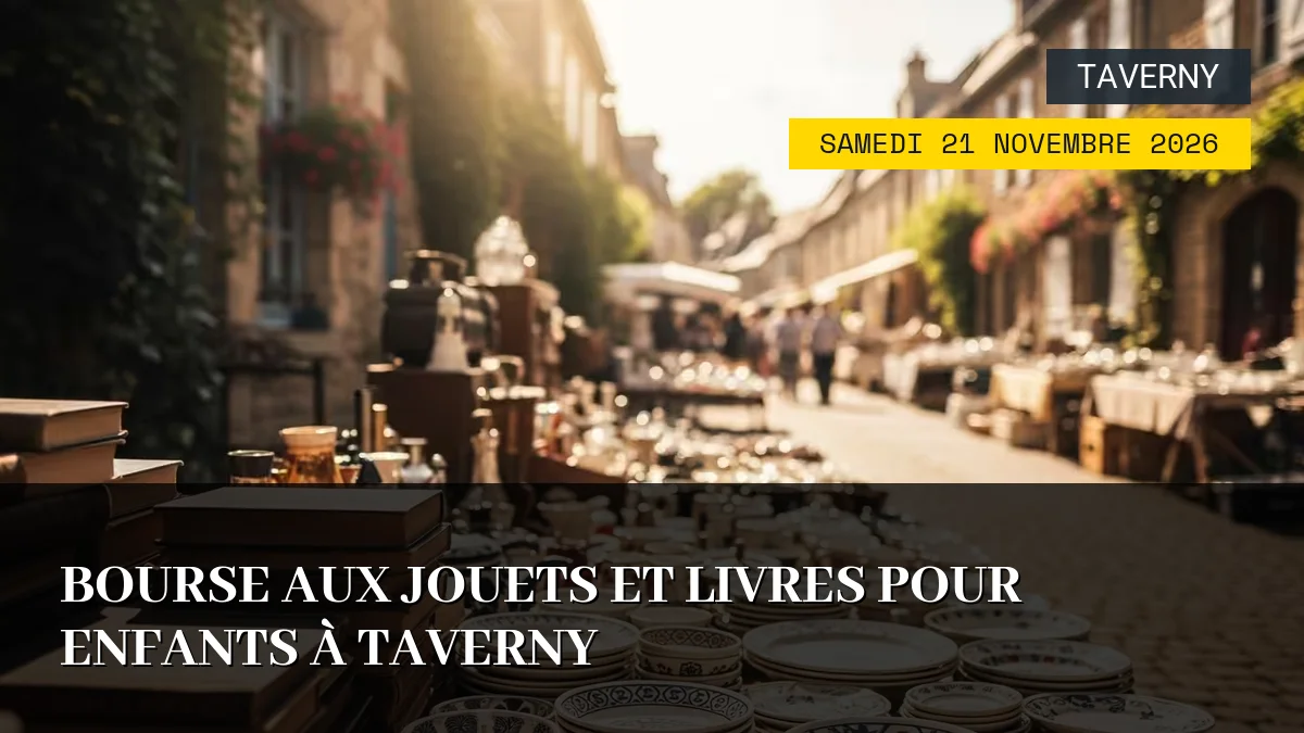 Affiche de l'événement : Bourse aux Jouets et Livres pour Enfants à Taverny – Samedi 21 Novembre 2026
