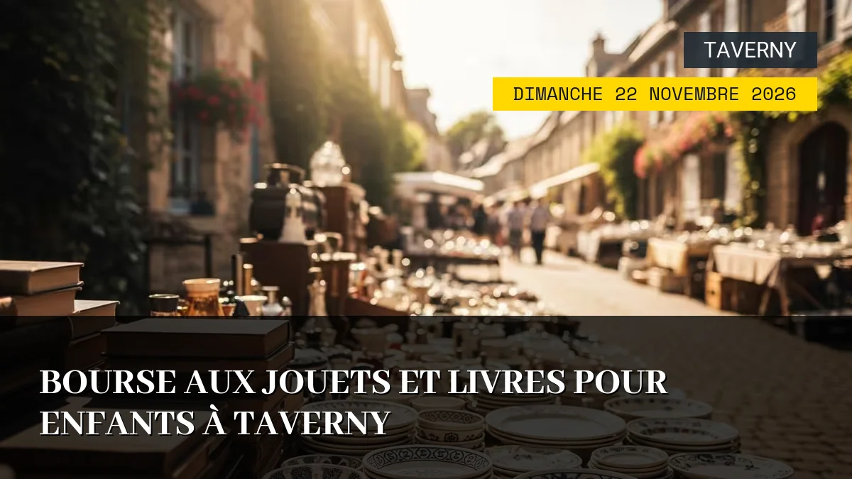 Affiche de l'événement : Bourse aux Jouets et Livres pour Enfants à Taverny – Dimanche 22 Novembre 2026