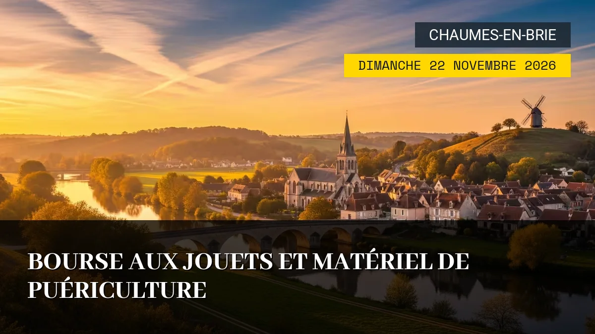 Affiche de l'événement : Bourse aux Jouets et Matériel de Puériculture – Dimanche 22 Novembre 2026