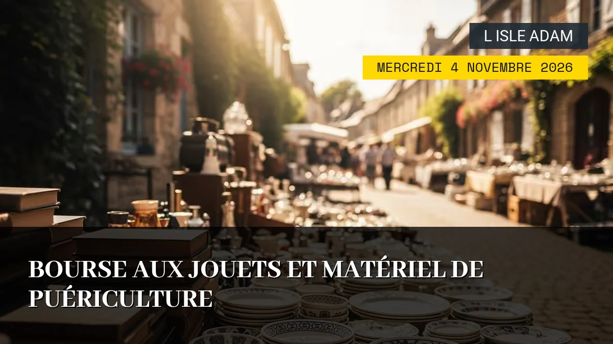 Affiche de l'événement : Bourse aux Jouets et Matériel de Puériculture – Mercredi 4 Novembre 2026