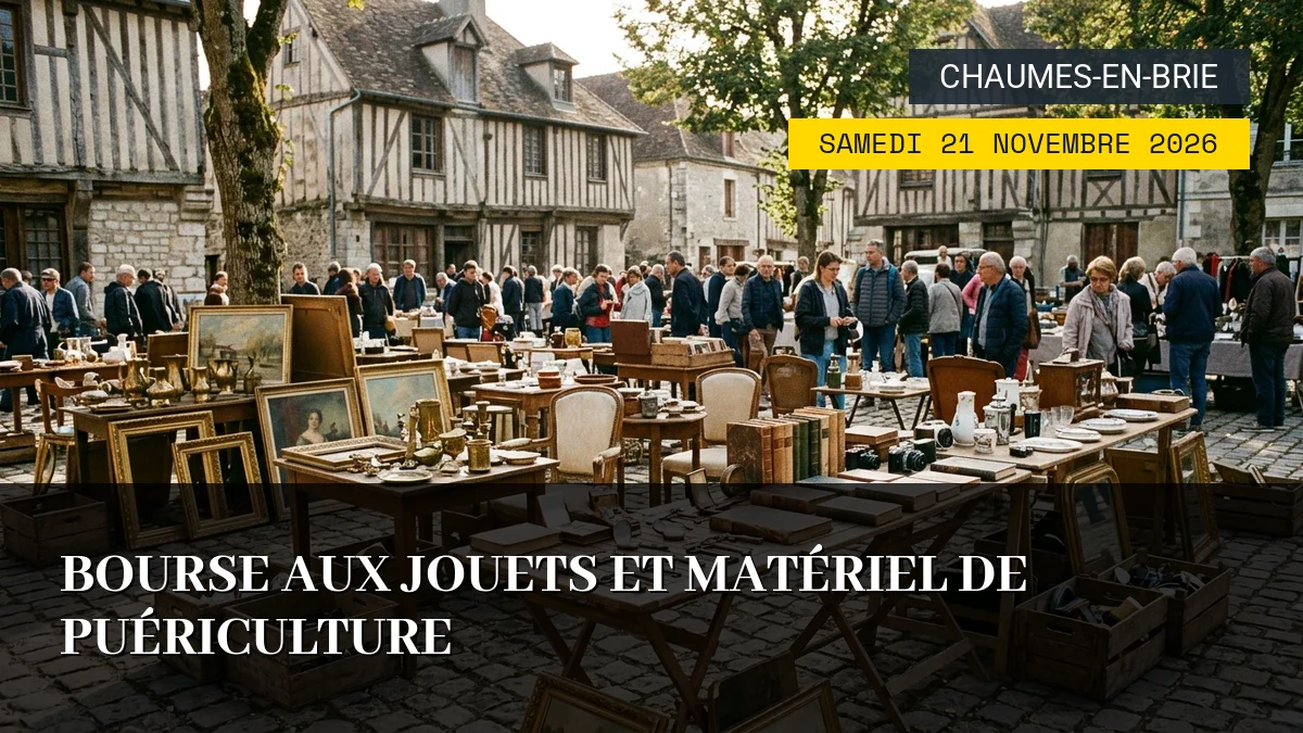 Affiche de l'événement : Bourse aux Jouets et Matériel de Puériculture — Du Samedi 21 Novembre 2026 au Dimanche 22 Novembre 2026
